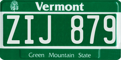 VT license plate ZIJ879