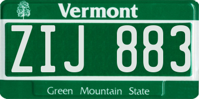 VT license plate ZIJ883