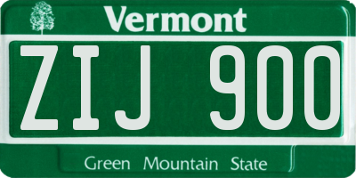 VT license plate ZIJ900