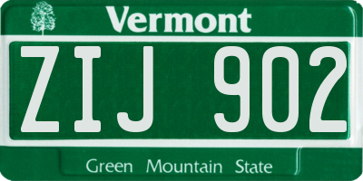 VT license plate ZIJ902