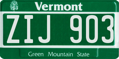 VT license plate ZIJ903