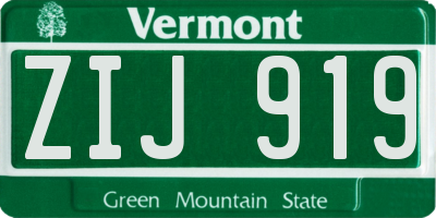 VT license plate ZIJ919