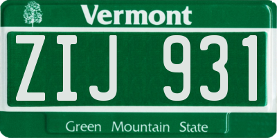 VT license plate ZIJ931