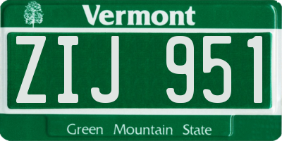 VT license plate ZIJ951