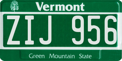 VT license plate ZIJ956