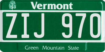 VT license plate ZIJ970