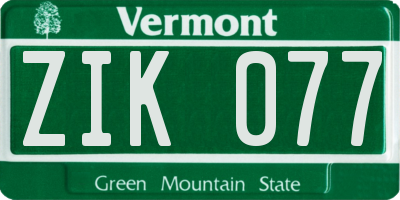 VT license plate ZIK077