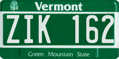 VT license plate ZIK162