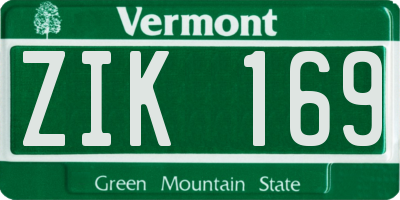 VT license plate ZIK169