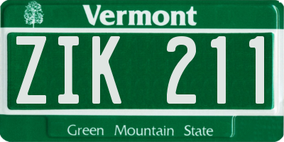 VT license plate ZIK211