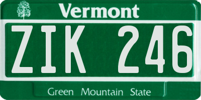 VT license plate ZIK246