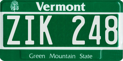 VT license plate ZIK248
