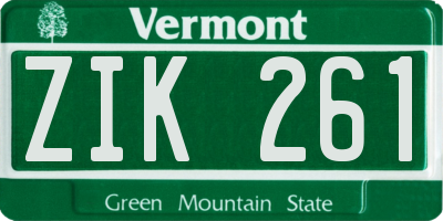 VT license plate ZIK261