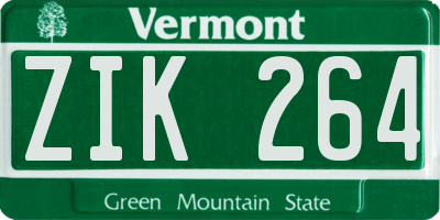 VT license plate ZIK264