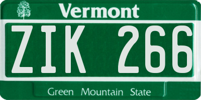 VT license plate ZIK266
