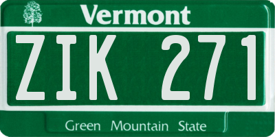 VT license plate ZIK271