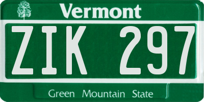 VT license plate ZIK297
