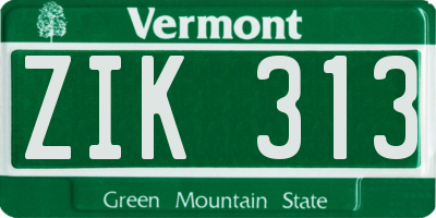 VT license plate ZIK313