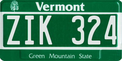 VT license plate ZIK324