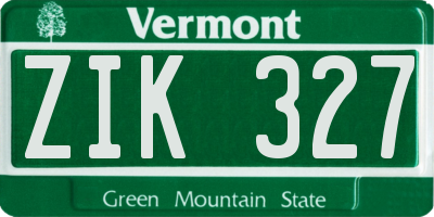 VT license plate ZIK327