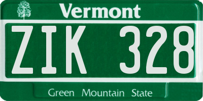VT license plate ZIK328
