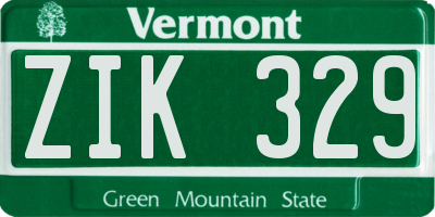 VT license plate ZIK329
