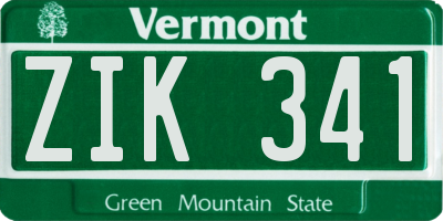 VT license plate ZIK341
