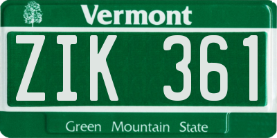 VT license plate ZIK361