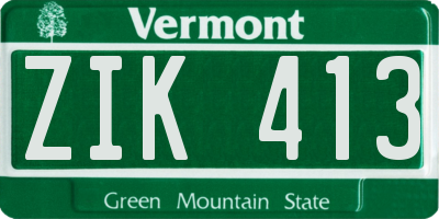 VT license plate ZIK413