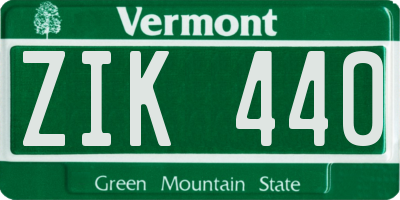 VT license plate ZIK440