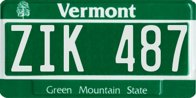 VT license plate ZIK487