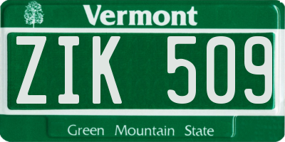 VT license plate ZIK509
