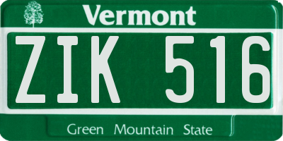 VT license plate ZIK516