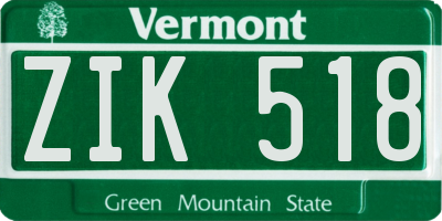 VT license plate ZIK518