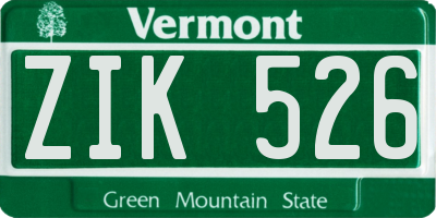 VT license plate ZIK526