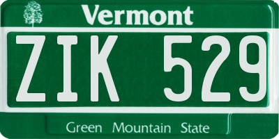 VT license plate ZIK529