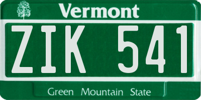 VT license plate ZIK541