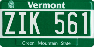 VT license plate ZIK561