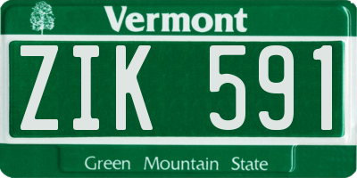 VT license plate ZIK591