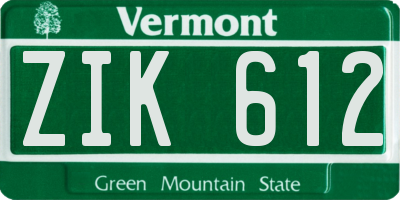VT license plate ZIK612