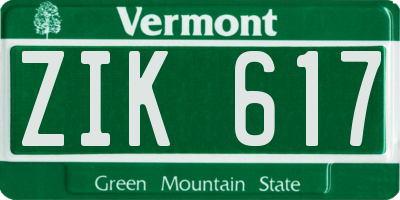 VT license plate ZIK617