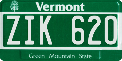 VT license plate ZIK620