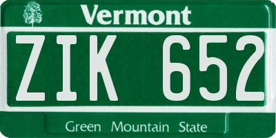 VT license plate ZIK652