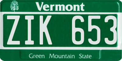 VT license plate ZIK653