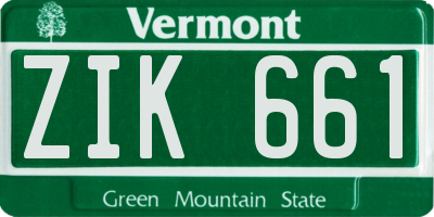 VT license plate ZIK661