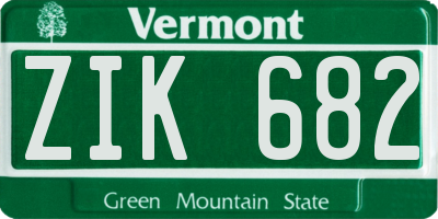 VT license plate ZIK682