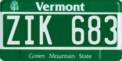 VT license plate ZIK683