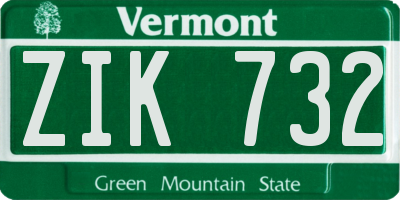 VT license plate ZIK732
