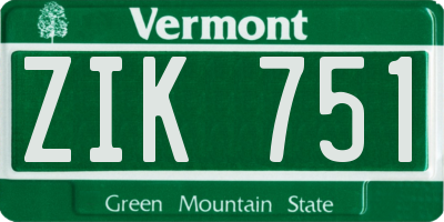 VT license plate ZIK751