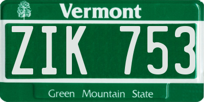 VT license plate ZIK753